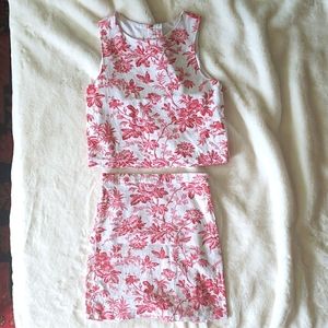 Toille Skirt Set with Butterfly Flower Pattern